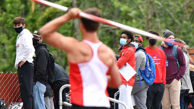 generic track and field boys throwers photo Taylor Balkom